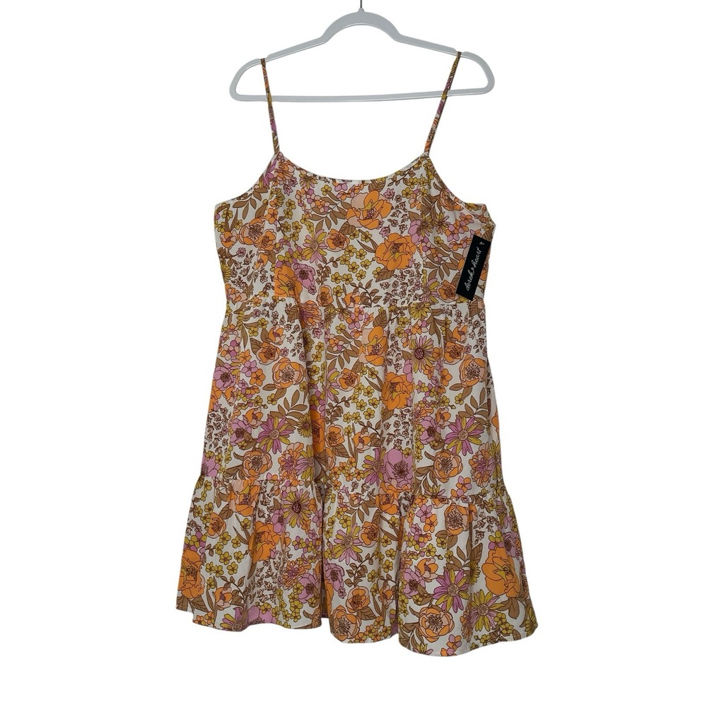 New Derek Heart Mini Dress Women's XL Floral Fall Sleeveless Lightweight Boho - Picture 7 of 8